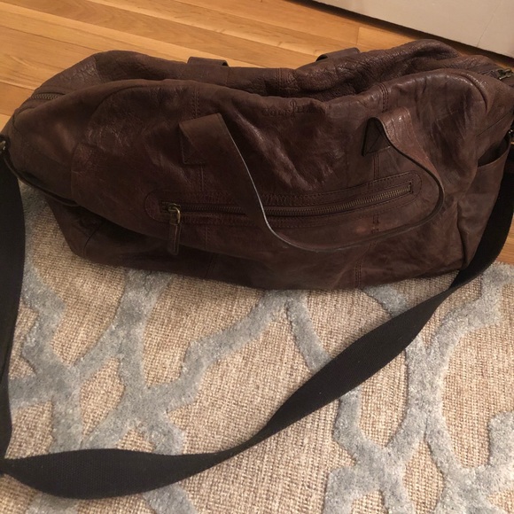 cole haan leather duffel
